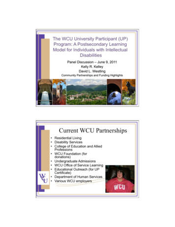 The WCU University Participant (UP) Program: A Postsecondary Learning .