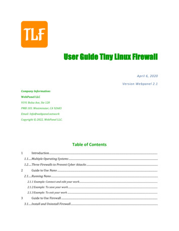 User Guide Tiny Linux Firewall
