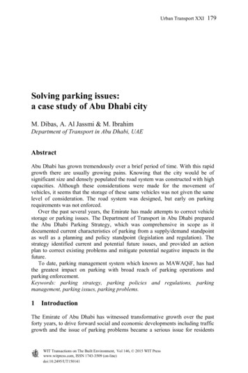 Solving Parking Issues: A Case Study Of Abu Dhabi City - WIT Press