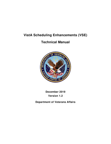 VistA Scheduling Enhancements (VSE) Technical Manual - Veterans Affairs