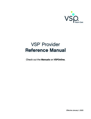 VSP Provider Reference Manual - Optometric Success