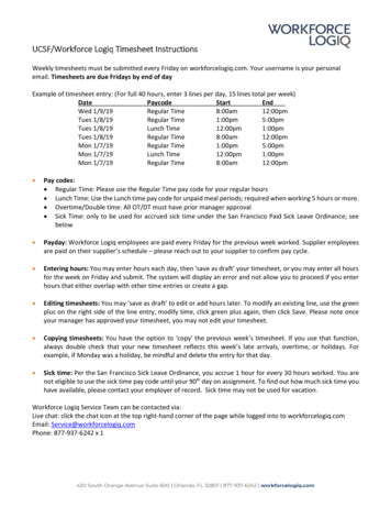 UCSF/Workforce Logiq Timesheet Instructions - Covelo Group