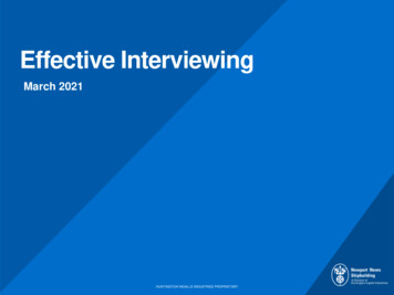 Effective Interviewing - Huntington Ingalls Industries