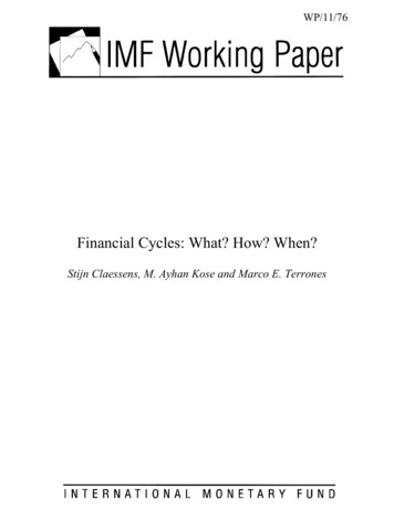 Financial Cycles: What? How? When? - International Monetary Fund