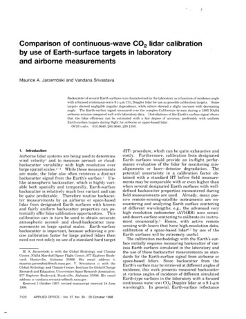 Comparison Of Continuous-wave C02 Lidar Calibration By Use Of . - NASA