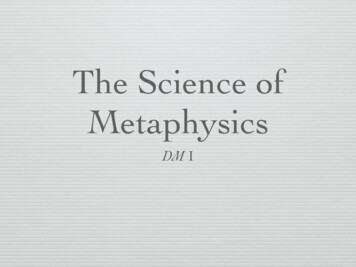 2. The Object Of Metaphysics - C J I Shields