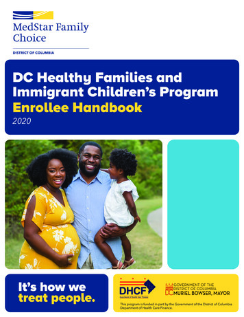 DC Healthy Families And Immigrant Children's Program Enrollee Handbook