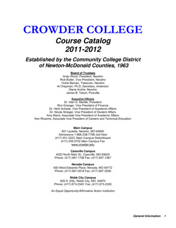 2011-2012 Course Catalog - Crowder College
