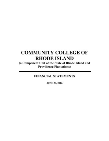 COMMUNITY COLLEGE OF RHODE ISLAND - Ccri.edu