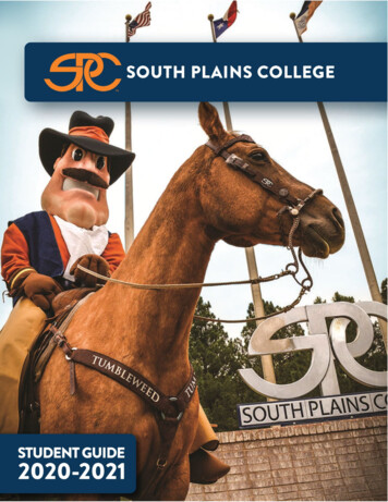 2020-2021 Student Guide 1 - South Plains College