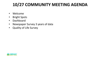 10/27 Community Meeting Agenda