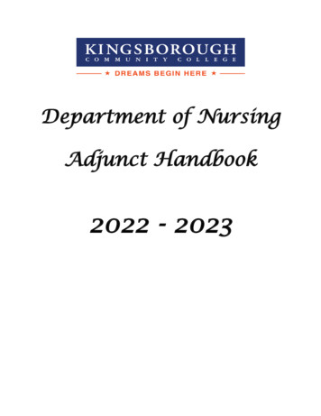 Department Of Nursing Adjunct Handbook - Kingsborough.edu