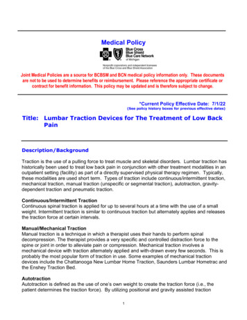 Medical Policy - Lumbar Traction Devices For The Treatment Of . - Bcbsm