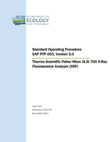 Standard Operating Procedure EAP PTP 003, Version 2.0 . - Washington