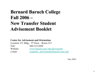 Bernard Baruch College Fall 2006 - New Transfer Student Advisement Booklet