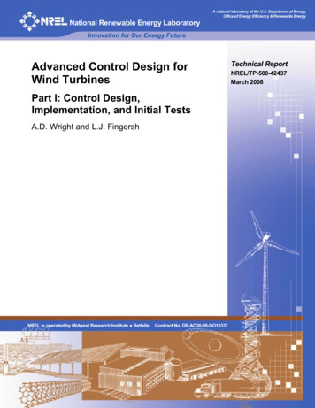 Advanced Control Design For Wind Turbines; Part I: Control . - NREL