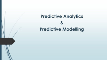 Predictive Analytics Predictive Modelling - Amazon Web Services, Inc.