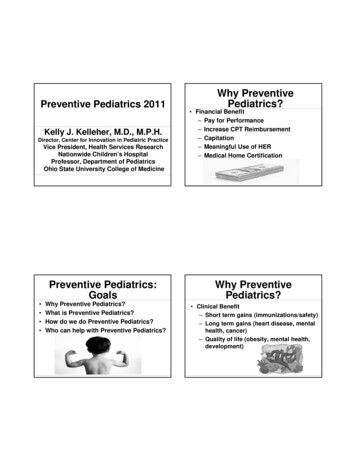 Preventive Pediatrics Final - Handouts - OSU Center For Continuing .