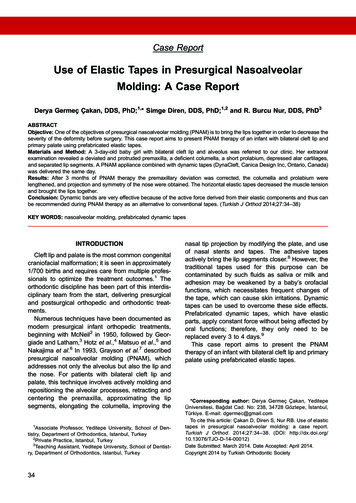 Use Of Elastic Tapes In Presurgical Nasoalveolar Molding: A Case Report