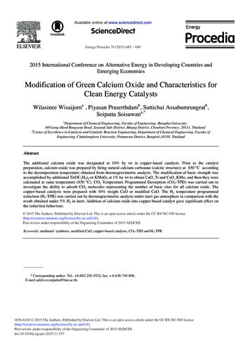 Modification Of Green Calcium Oxide And Characteristics For . - CORE