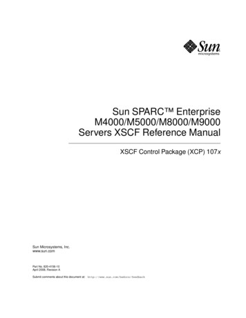 The Sun SPARC Enterprise M4000/M5000/M8000/M9000 Servers XSCF . - Oracle