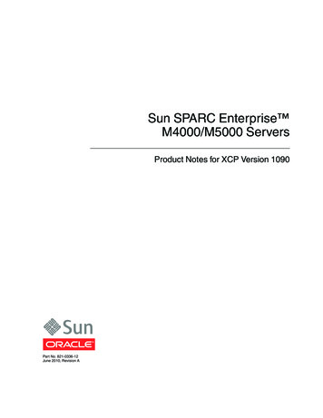 Sun SPARC Enterprise M4000/M5000 Servers - Oracle