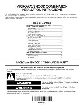 MICROWAVE HOOD COMBINATION INSTALLATION INSTRUCTIONS - Lowe's