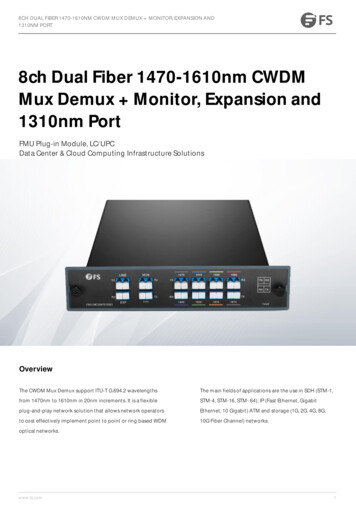 8ch Dual Fiber 1470-1610nm CWDM Mux Demux Monitor, Expansion And .
