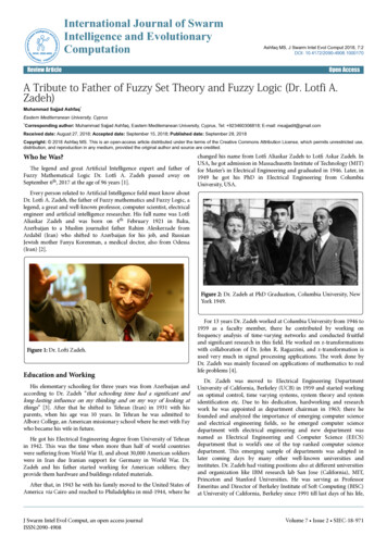 A Tribute To Father Of Fuzzy Set Theory And Fuzzy Logic