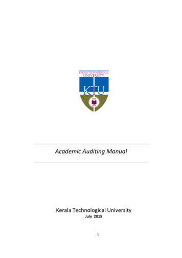 Academic Auditing Manual - APJ Abdul Kalam Technological University