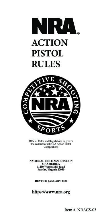 ACTION PISTOL RULES - National Rifle Association