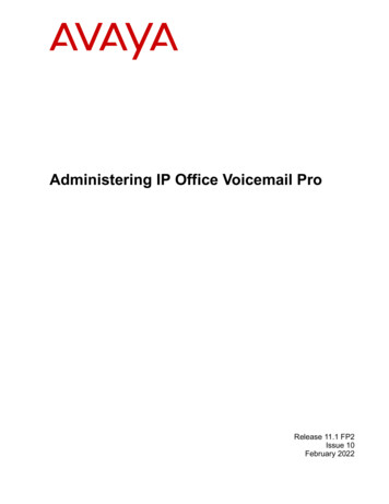 Administering IP Office Voicemail Pro - Avaya
