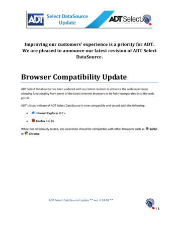 Browser Compatibility Update - ADT Select
