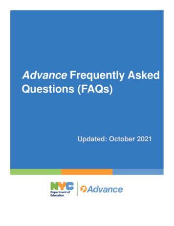 Advance Frequently Asked Questions 2021-22 - UFT