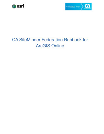 CA SiteMinder Federation Runbook For ArcGIS Online