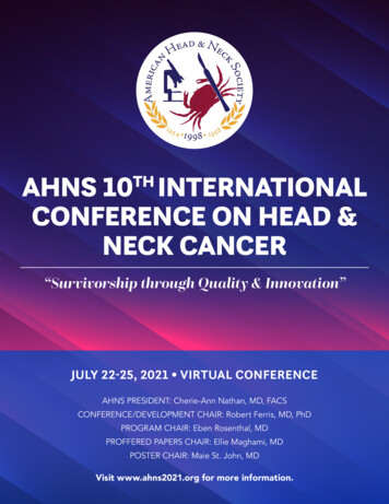 Ahns 10th International Conference On Head & Neck Cancer