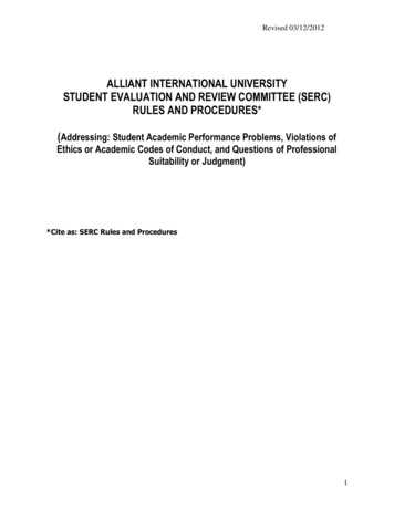 Student Evaluation And Review Committee (Serc) Template