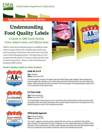 Agricultural Marketing Service Understanding Food Quality Labels
