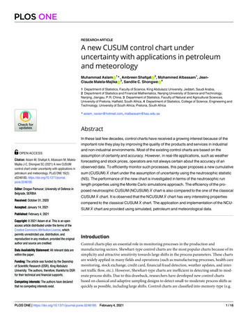A New CUSUM Control Chart Under Uncertainty With Applications In .