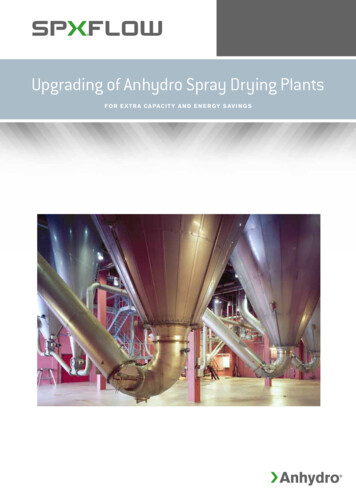 Upgrading Of Anhydro Spray Drying Plants - Spxflow 