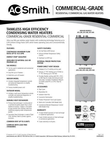RESIDENTIAL / COMMERCIAL GAS WATER HEATERS - Hotwater 