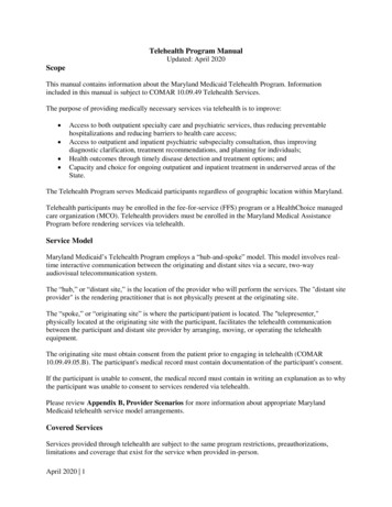 Telehealth Program Manual Updated: April 2020 Scope