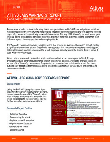 ATTIVO LABS WANNACRY RESEARCH REPORT - Attivo Networks