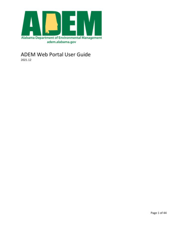 ADEM Web Portal User Guide - Alabama