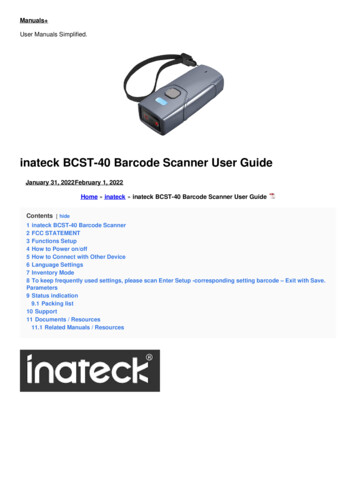 Inateck BCST-40 Barcode Scanner User Guide - Manuals 