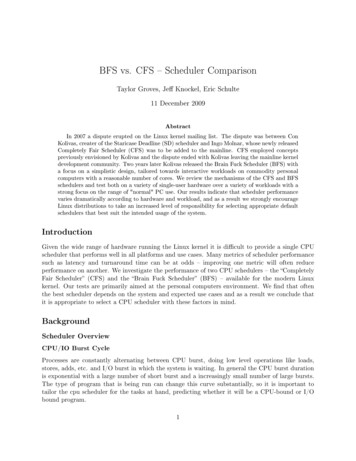 BFS Vs. CFS Scheduler Comparison - University Of New Mexico