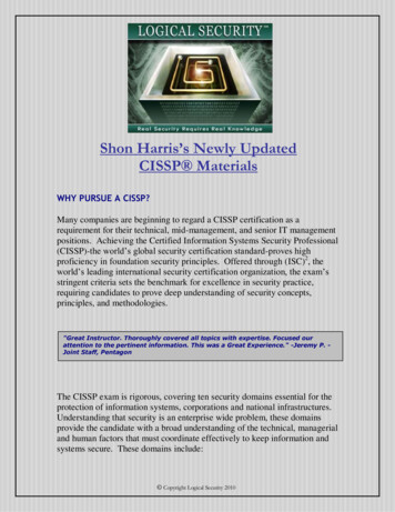 Shon Harris's Newly Updated CISSP Materials - Black Hat Briefings