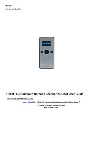 KOAMTAC Bluetooth Barcode Scanner KDC270 User Guide - Manuals 