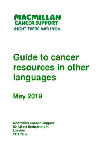Guide To Cancer Resources In Other Languages - Macmillan Cancer Support