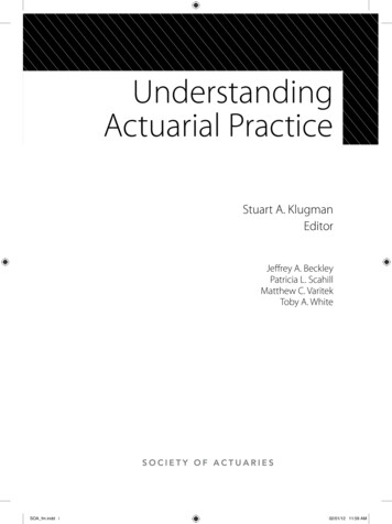 Understanding Actuarial Practice - Society Of Actuaries